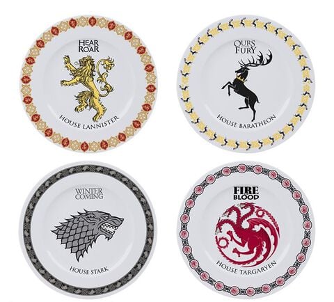 Assiettes - Game Of Thrones - Set De 4 Assiettes Emblèmes Maisons